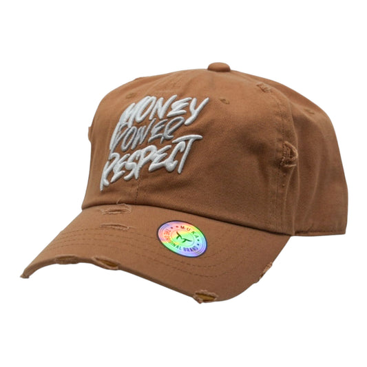 Money Power Respect Distressed Vintage Dad Hat