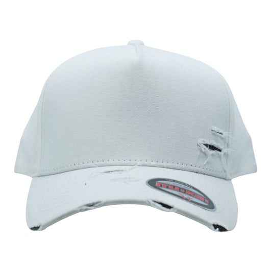 Blank Distressed Mid-High Crown Snapback Hat