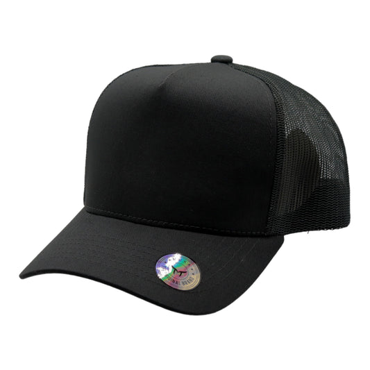 Blank Solid Color High Crown Trucker Hat