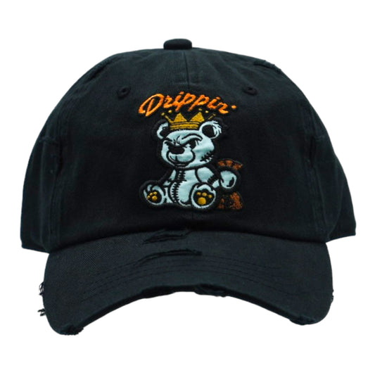 Drippin Money Bear Distressed Vintage Dad Hat