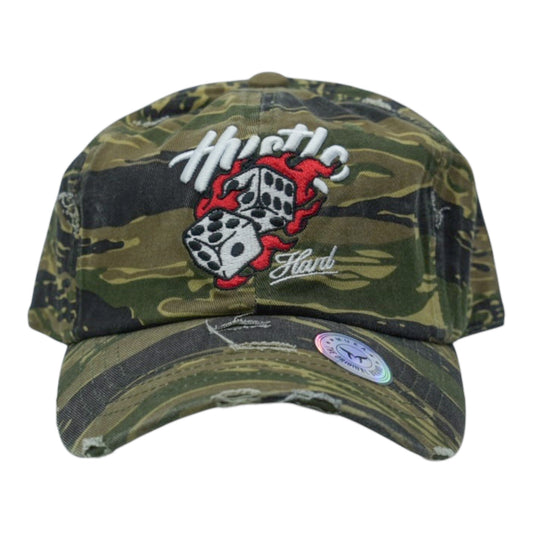 Hustle Hard Dice Distressed Vintage Dad Hat