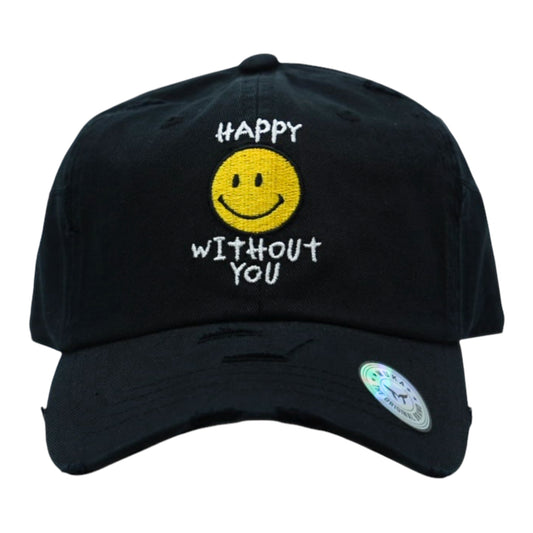 Happy Without You Distressed Vintage Dad Hat