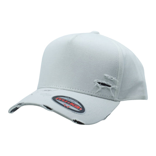 Blank Distressed Mid-High Crown Snapback Hat