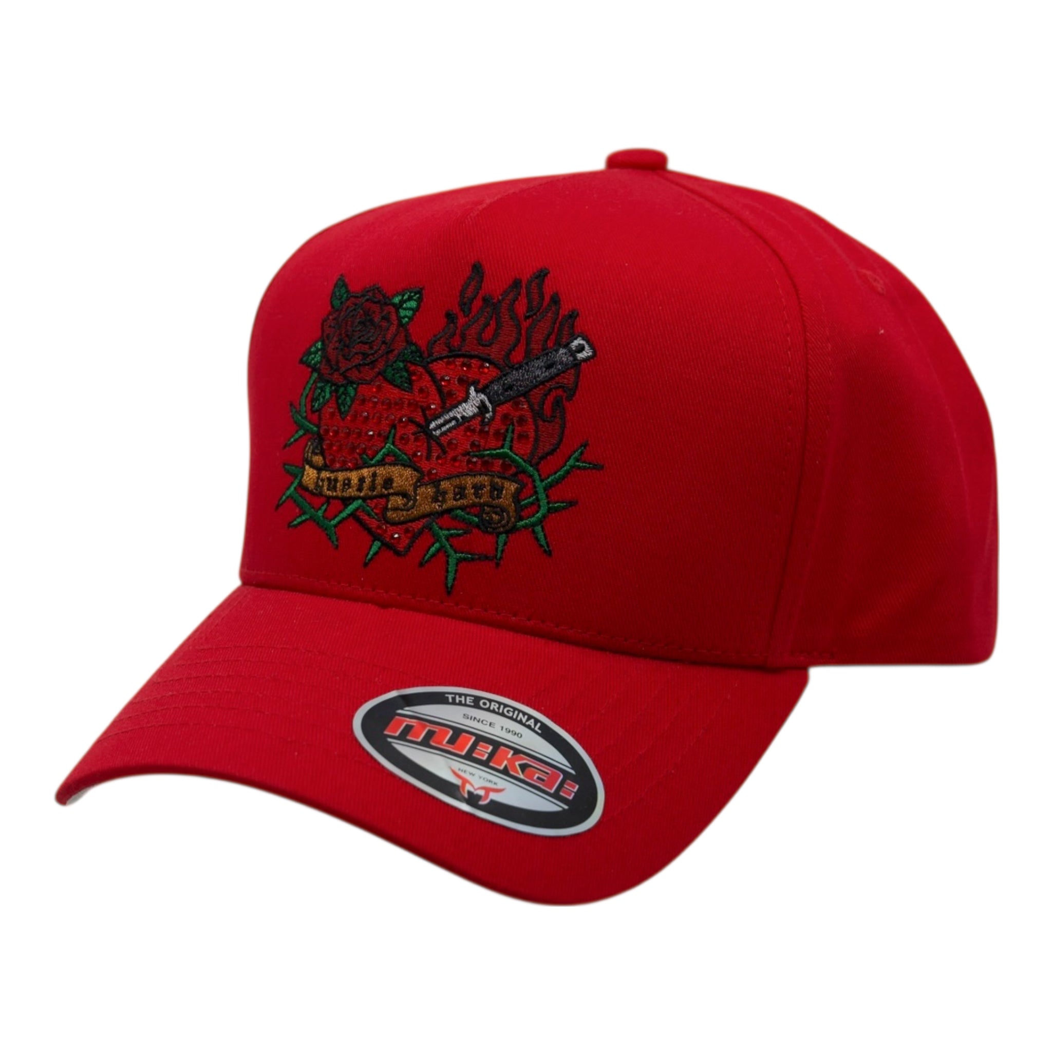 Hustle & Grind Rhinestone Snapback | Graphic 5-Panel High-Profile Hat ...